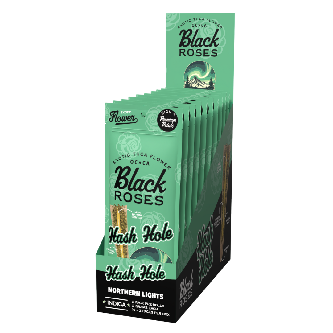 Black Roses THC-A Hash Hole Pre-Rolls 4G - 10 Count Display