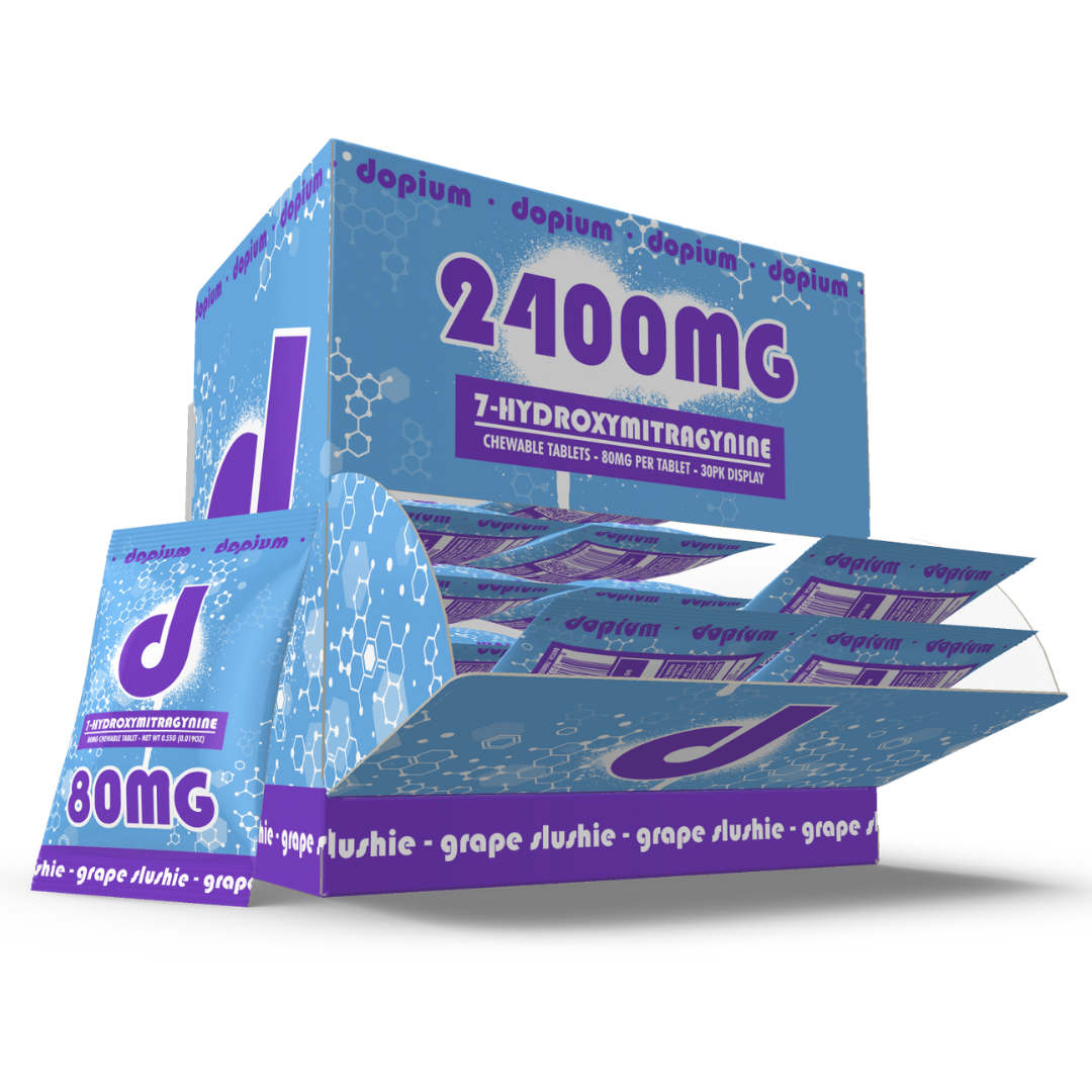 Dopium 7-Hydroxymitragynine Chewable Tablets 80MG - 30 Count Display