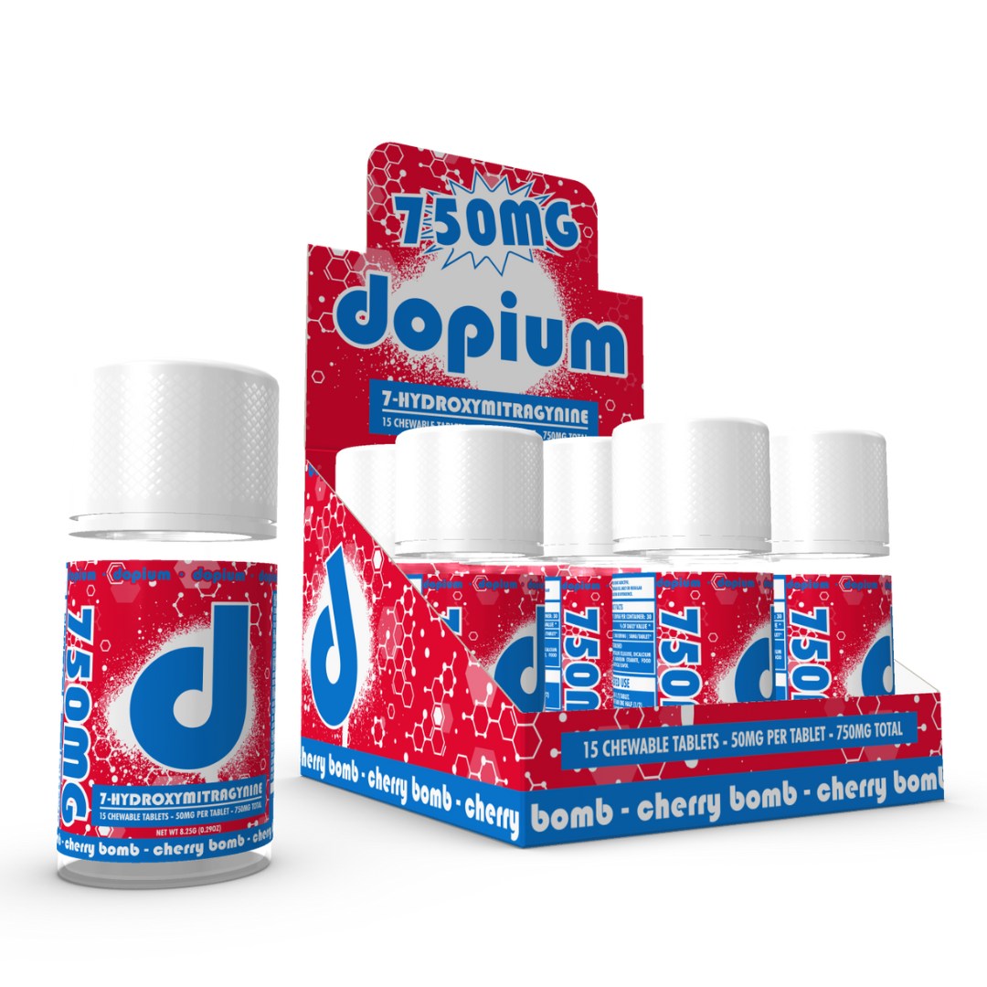 Dopium 7-Hydroxymitragynine Chewable Tablets 750MG - 9 Count Display