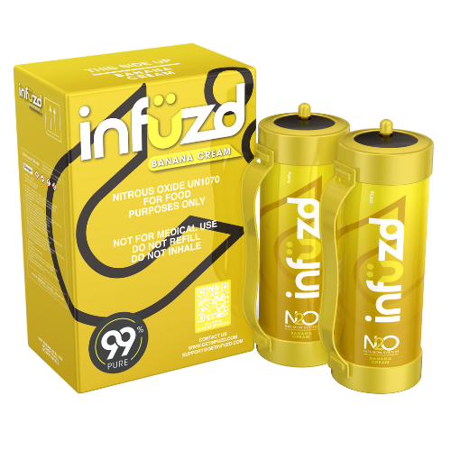 Infuzd Nitrous Oxide UN1070 99% Pure 2000G - 2 Count Display