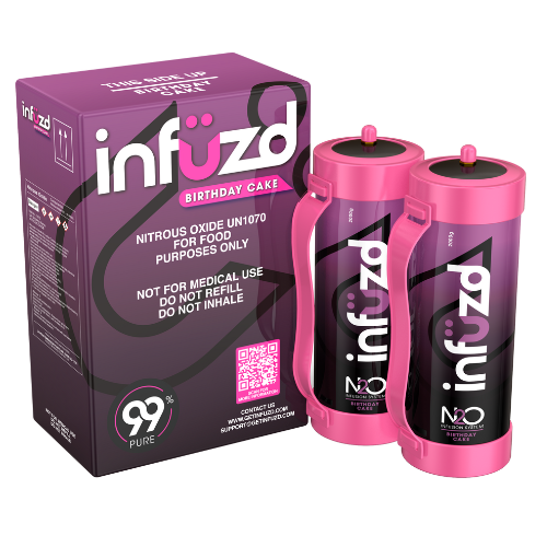 Infuzd Nitrous Oxide UN1070 99% Pure 2000G - 2 Count Display