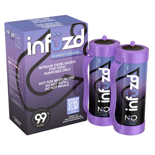 Infuzd Nitrous Oxide UN1070 99% Pure 2000G - 2 Count Display