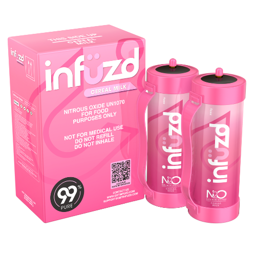 Infuzd Nitrous Oxide UN1070 99% Pure 2000G - 2 Count Display