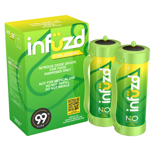 Infuzd Nitrous Oxide UN1070 99% Pure 2000G - 2 Count Display