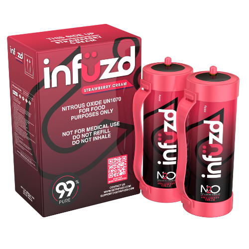 Infuzd Nitrous Oxide UN1070 99% Pure 2000G - 2 Count Display