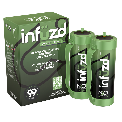 Infuzd Nitrous Oxide UN1070 99% Pure 2000G - 2 Count Display