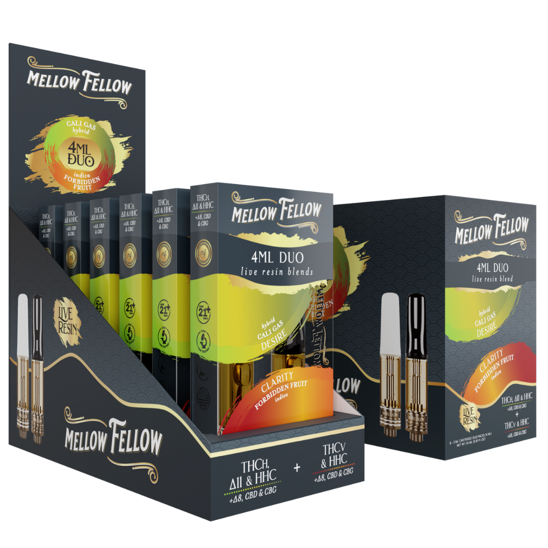 Mellow Fellow Duo Live Resin Cartridges 4G - 6 Count Display