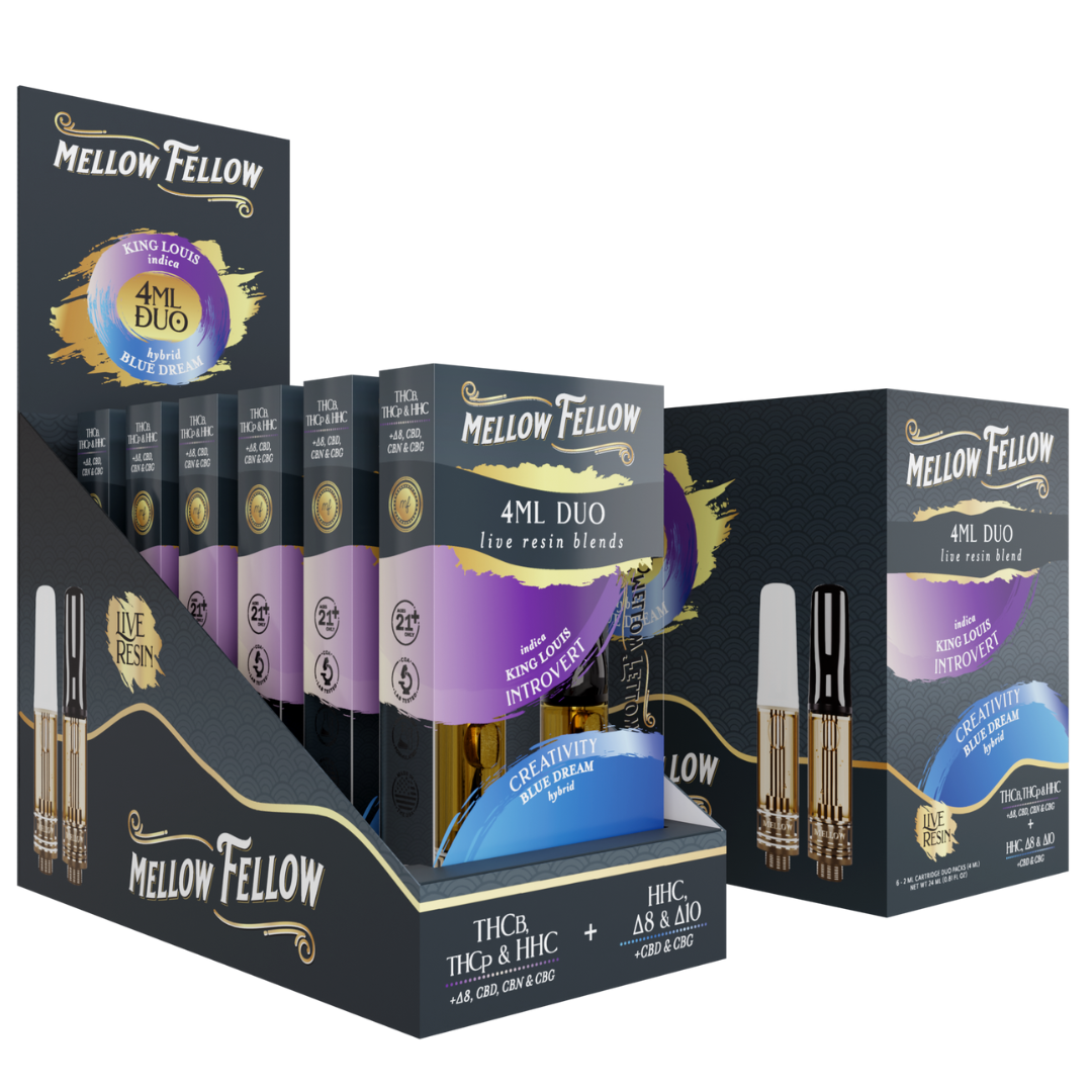 Mellow Fellow Duo Live Resin Cartridges 4G - 6 Count Display