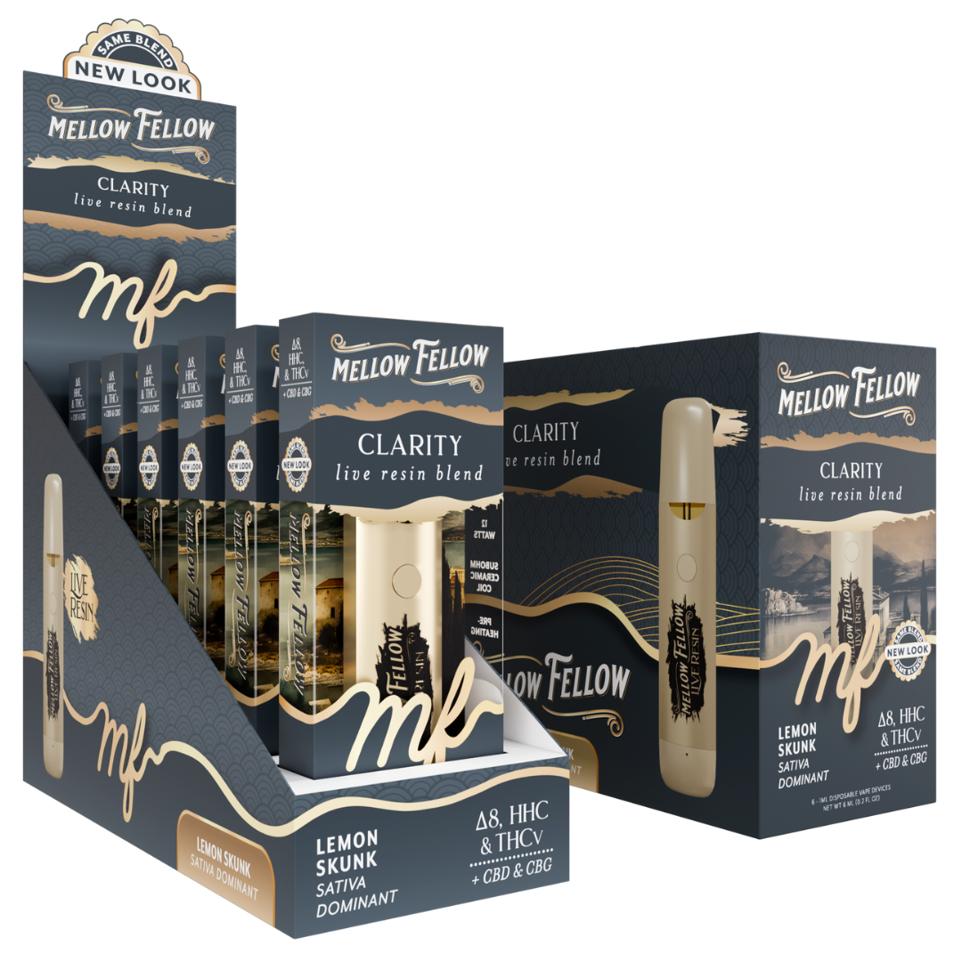 Mellow Fellow Live Resin Blend Disposable 1G - 6 Count Display