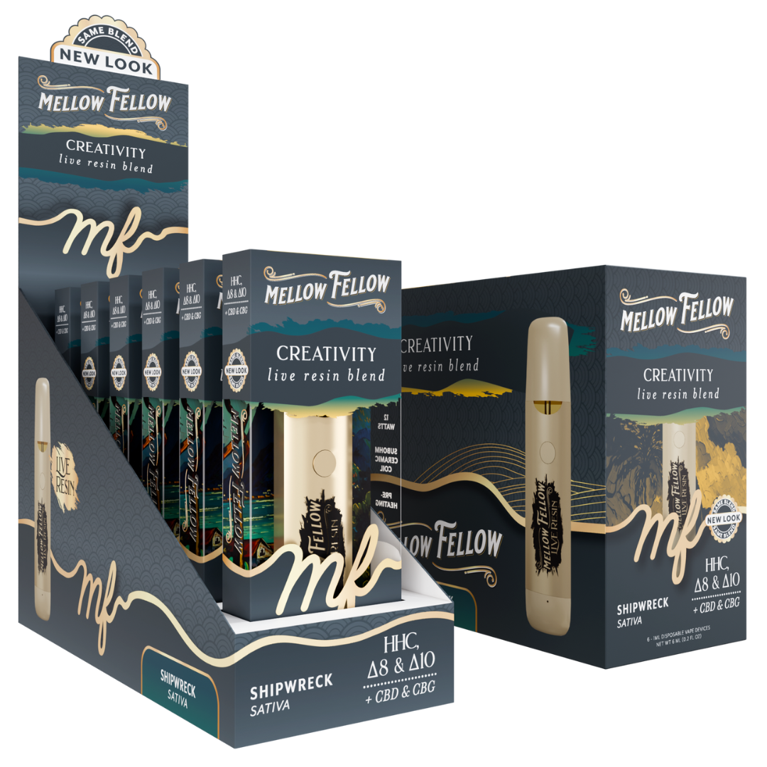 Mellow Fellow Live Resin Blend Disposable 1G - 6 Count Display