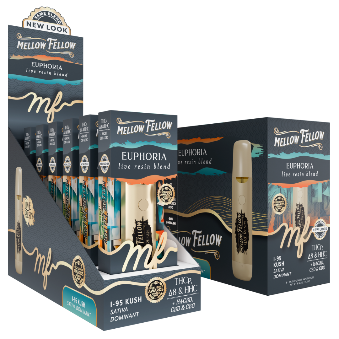 Mellow Fellow Live Resin Blend Disposable 1G - 6 Count Display