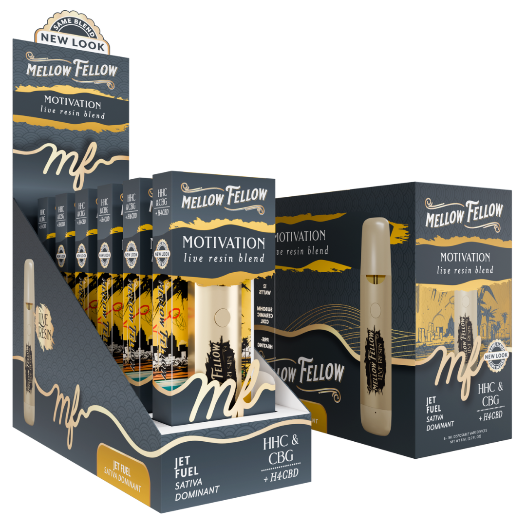 Mellow Fellow Live Resin Blend Disposable 1G - 6 Count Display