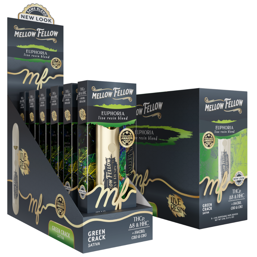 Mellow Fellow Live Resin Blend Disposable 2G - 6 Count Display