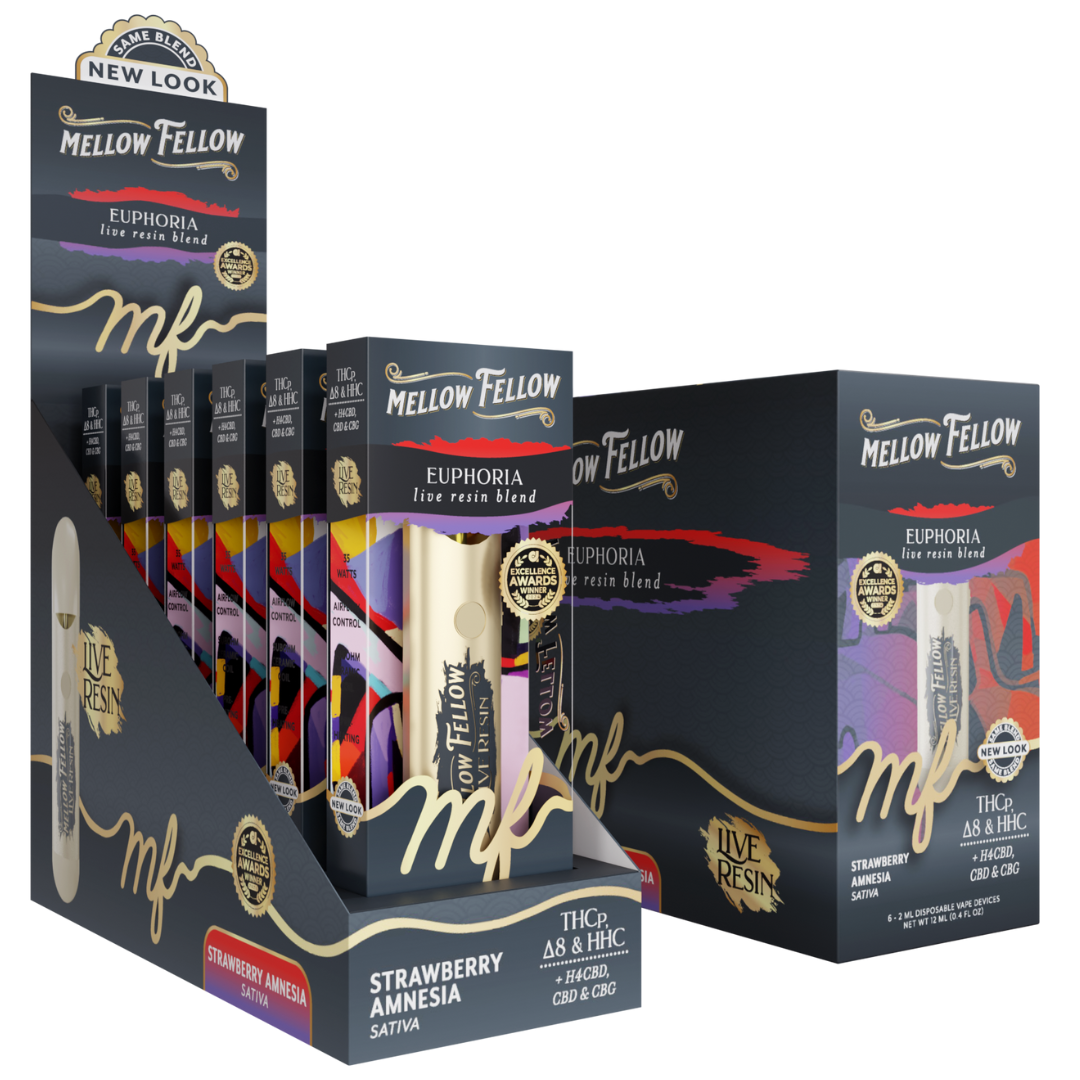 Mellow Fellow Live Resin Blend Disposable 2G - 6 Count Display