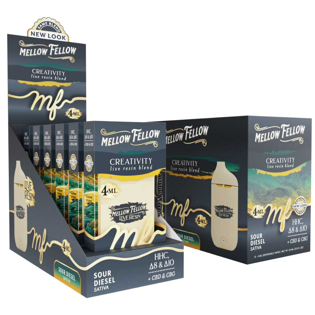 Mellow Fellow Live Resin Blend Disposable 4G - 6 Count Display