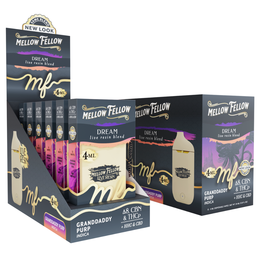 Mellow Fellow Live Resin Blend Disposable 4G - 6 Count Display