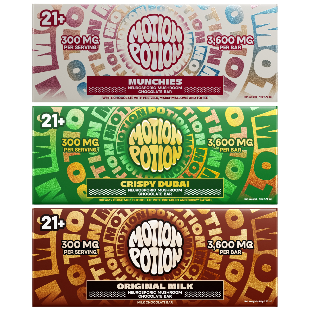 Motion Potion Mushroom Chocolate Bar 3600MG - 10 Count Display