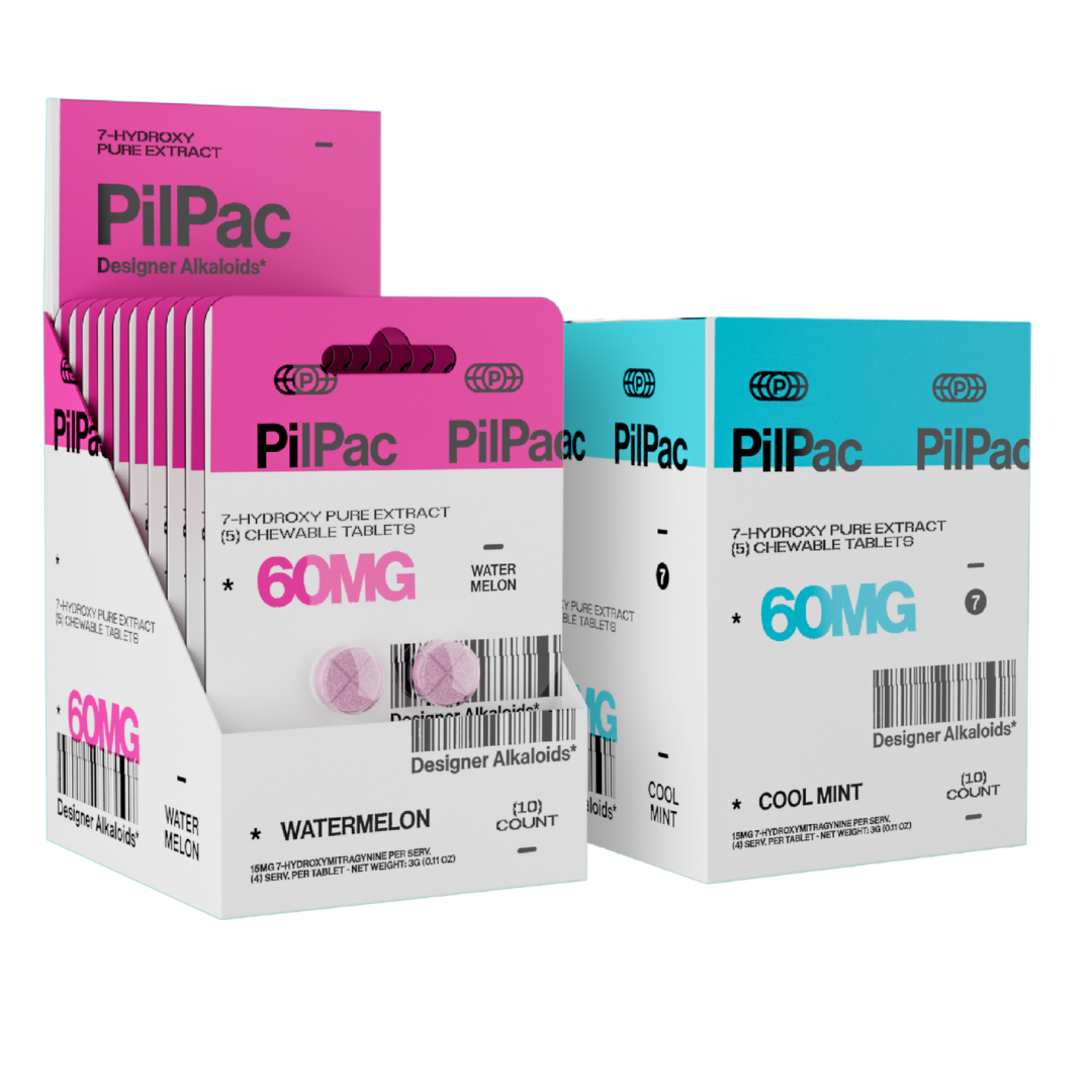 PilPac 7-Hydroxymitragynine Chewable Tablets 60MG - 10 Count Display