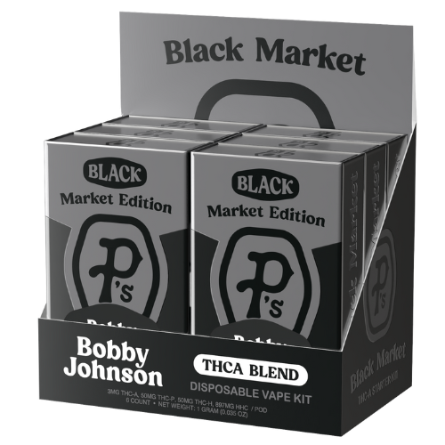 Pushin P's Black Market Edition THC-A Disposable Vape Kit 1G - 6 Count Display