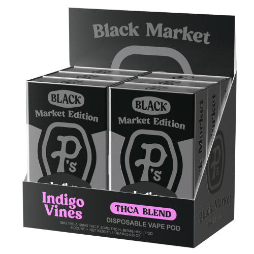 Pushin P's Black Market Edition THC-A Blend Pod 1G - 6 Count Display
