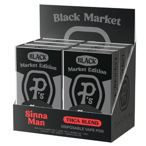 Pushin P's Black Market Edition THC-A Blend Pod 1G - 6 Count Display