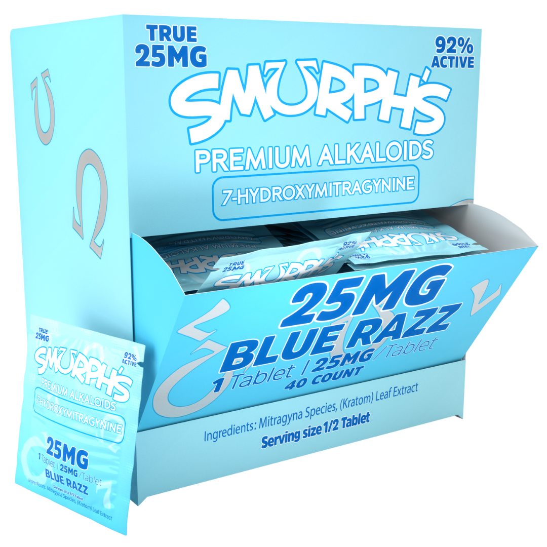 Smurphs 7-Hydroxy Tablet Dispenser 25MG - 40 Count Display