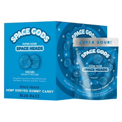 Space Gods Super Sour Space Heads 900MG - 5 Count Display
