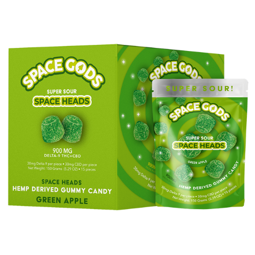 Space Gods Super Sour Space Heads 900MG - 5 Count Display