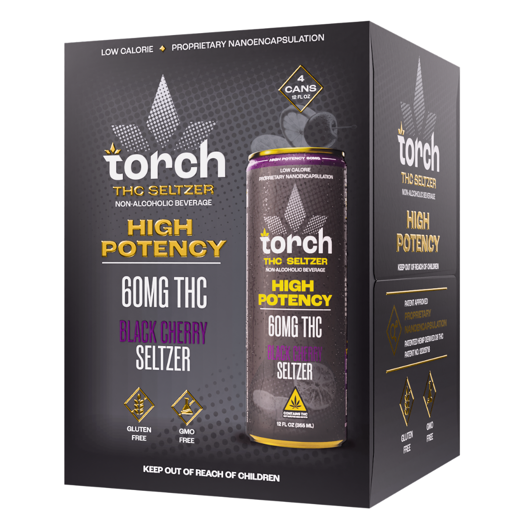 Torch High Potency THC Seltzers 60MG - 4 Count Display
