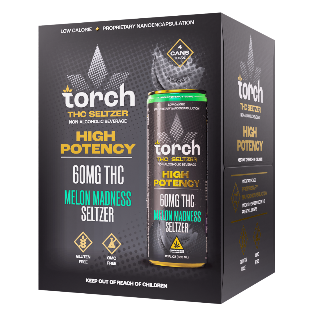 Torch High Potency THC Seltzers 60MG - 4 Count Display