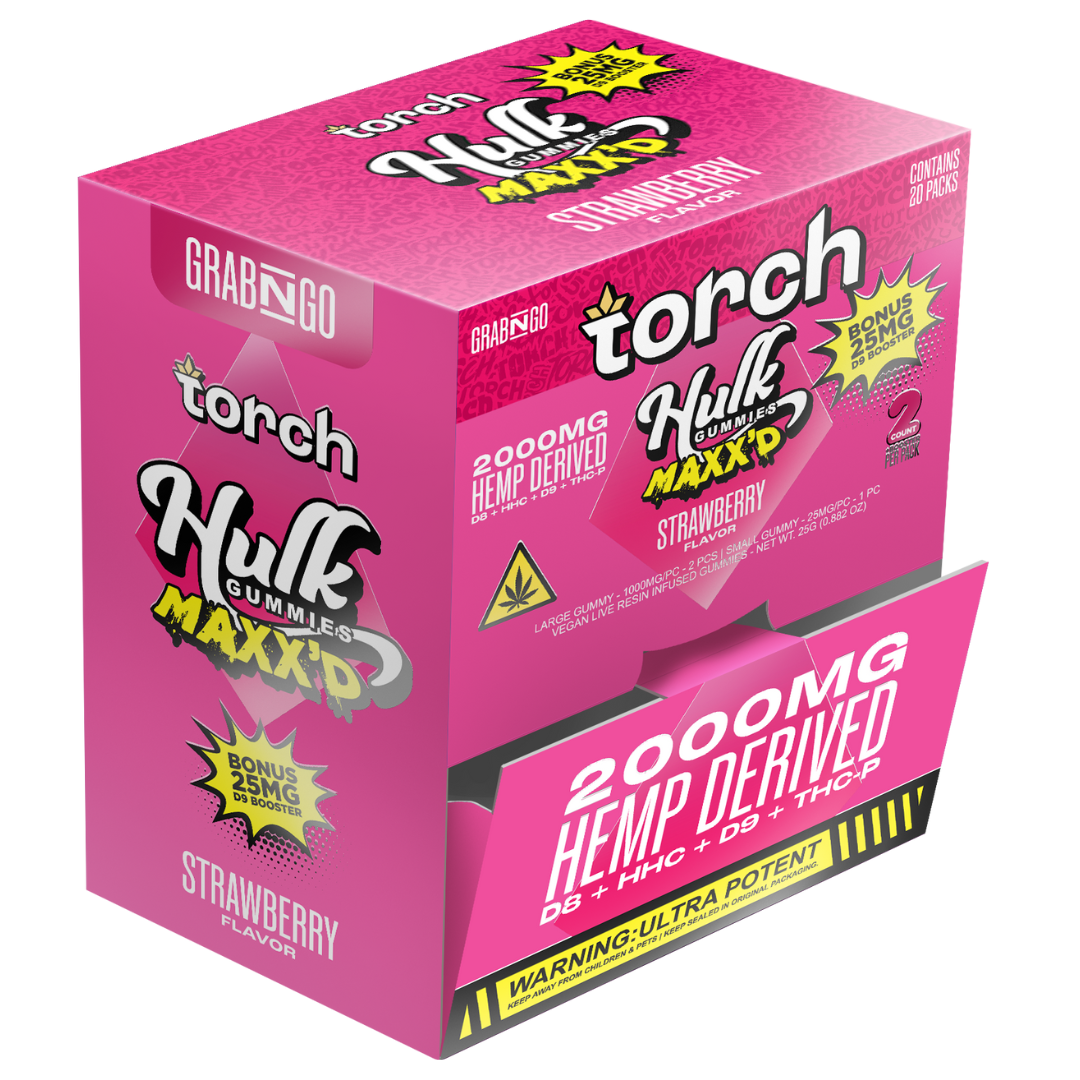 Torch Hulk MAXX'D Gummies + D9 Booster 2000MG - 20 Count Display