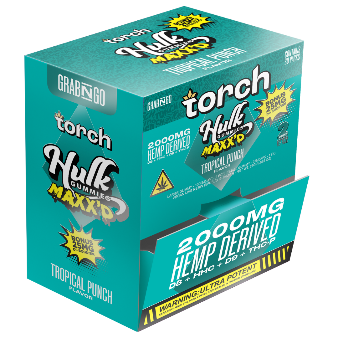 Torch Hulk MAXX'D Gummies + D9 Booster 2000MG - 20 Count Display
