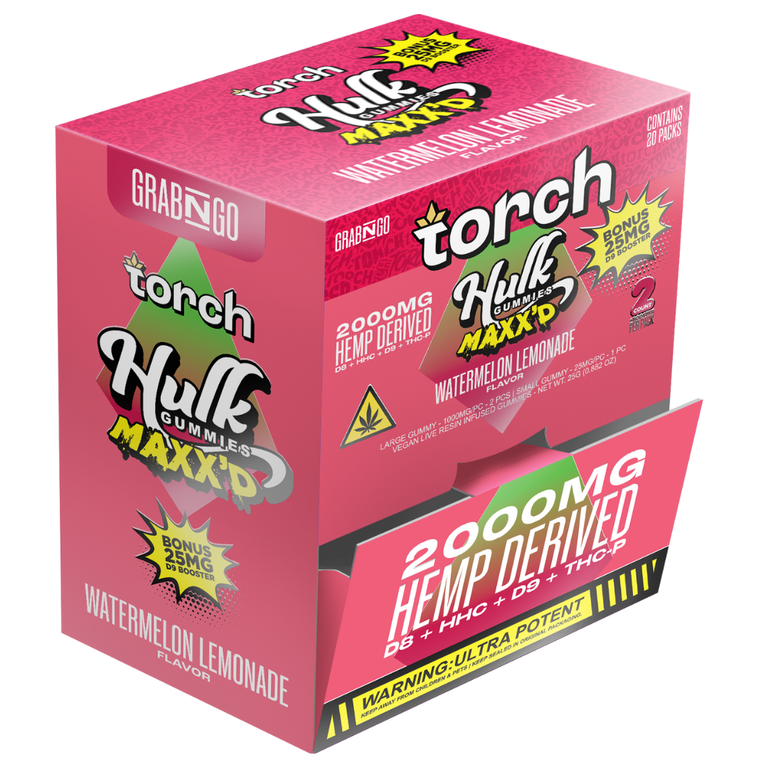 Torch Hulk MAXX'D Gummies + D9 Booster 2000MG - 20 Count Display