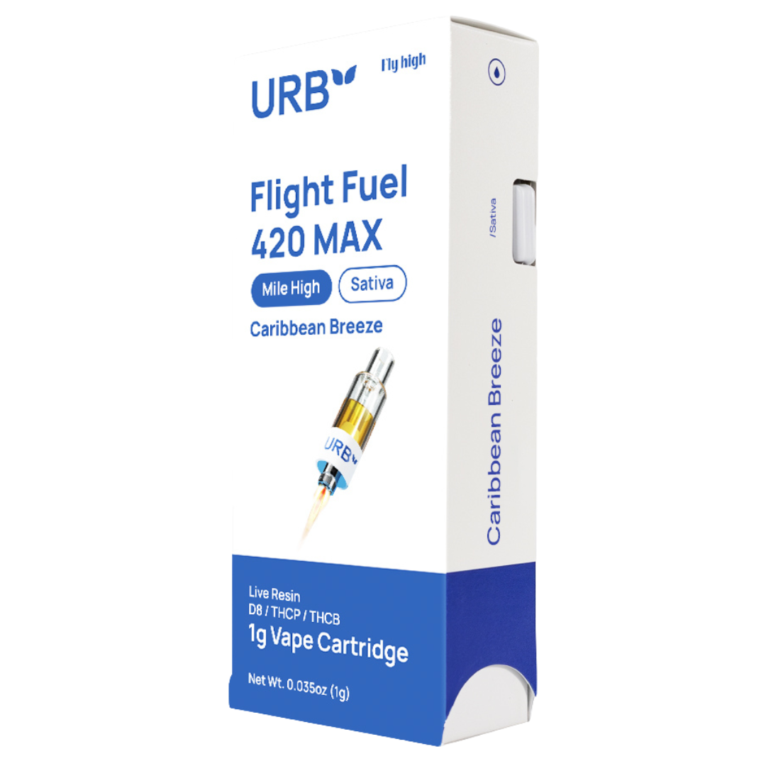 URB Flight Fuel 420 MAX Cartridges 1G - 6 Count Display