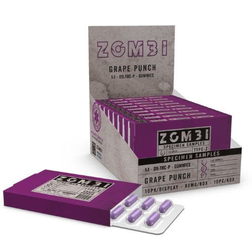 Zombi D9:THC-P Specimen Sample Gummies 80MG (LA Compliant) - 10 Count Display