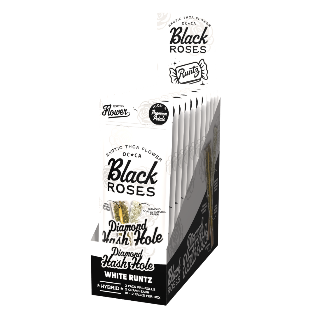 Black Roses THC-A Diamond Hash Hole Pre-Rolls 4G - 10 Count Display