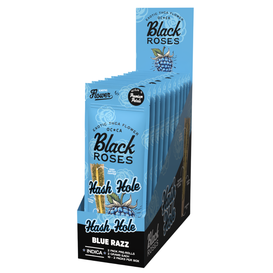 Black Roses THC-A Hash Hole Pre-Rolls 4G - 10 Count Display