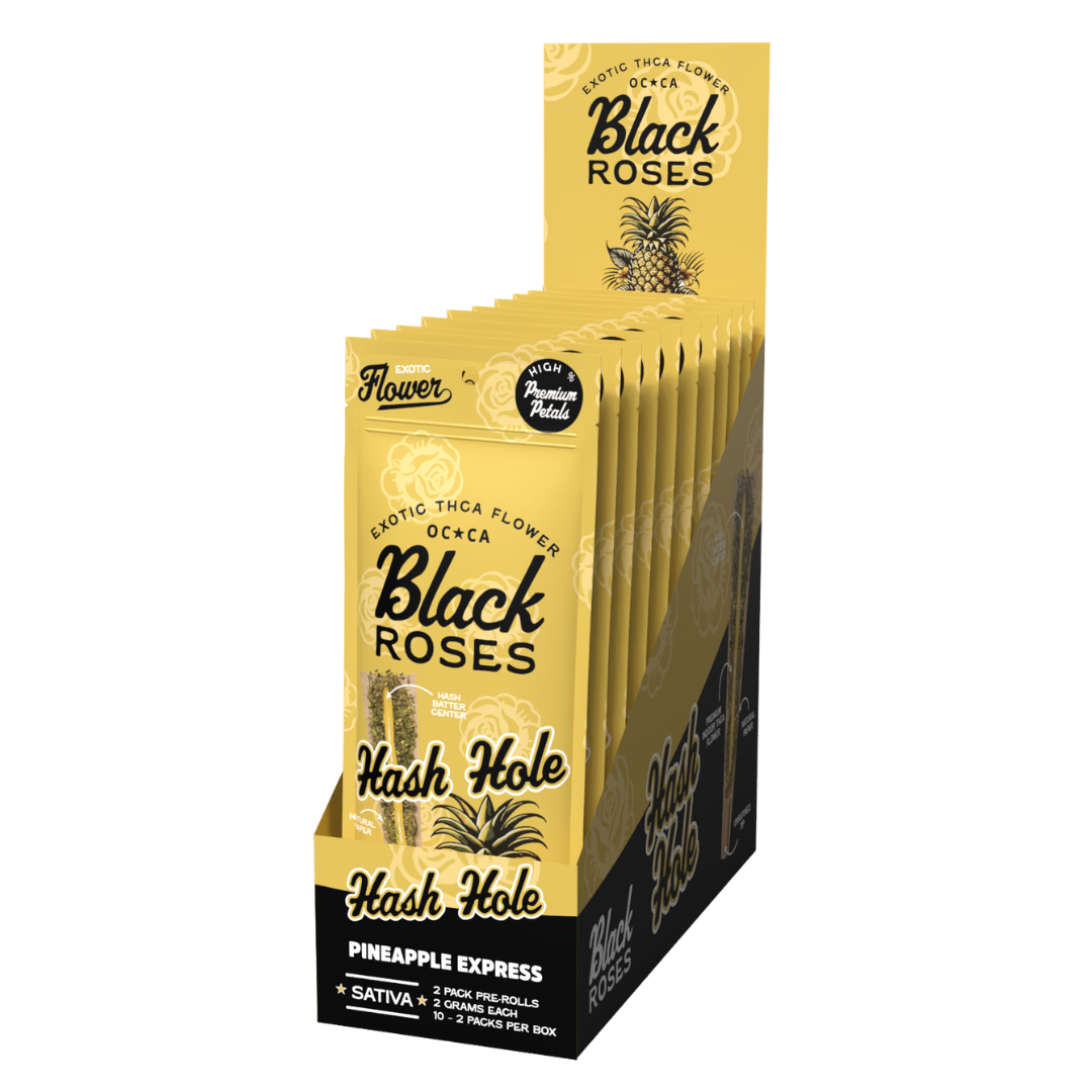 Black Roses THC-A Hash Hole Pre-Rolls 4G - 10 Count Display
