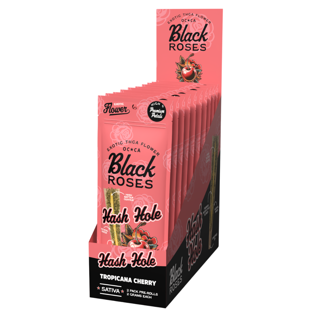 Black Roses THC-A Hash Hole Pre-Rolls 4G - 10 Count Display