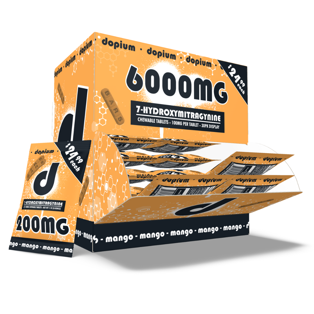 Dopium 7-Hydroxymitragynine Chewable Bars 200MG - 30 Count Display