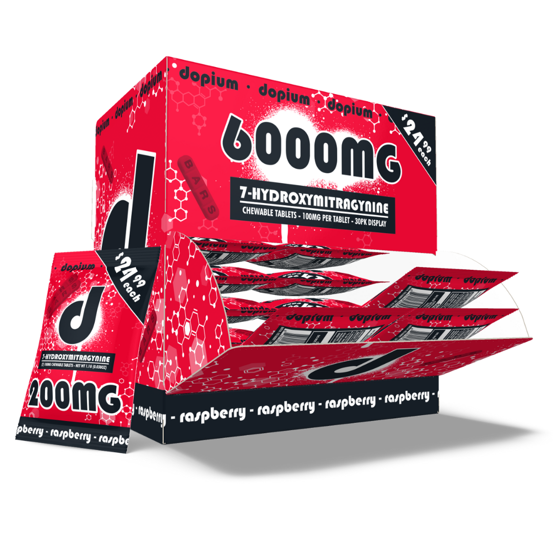 Dopium 7-Hydroxymitragynine Chewable Bars 200MG - 30 Count Display