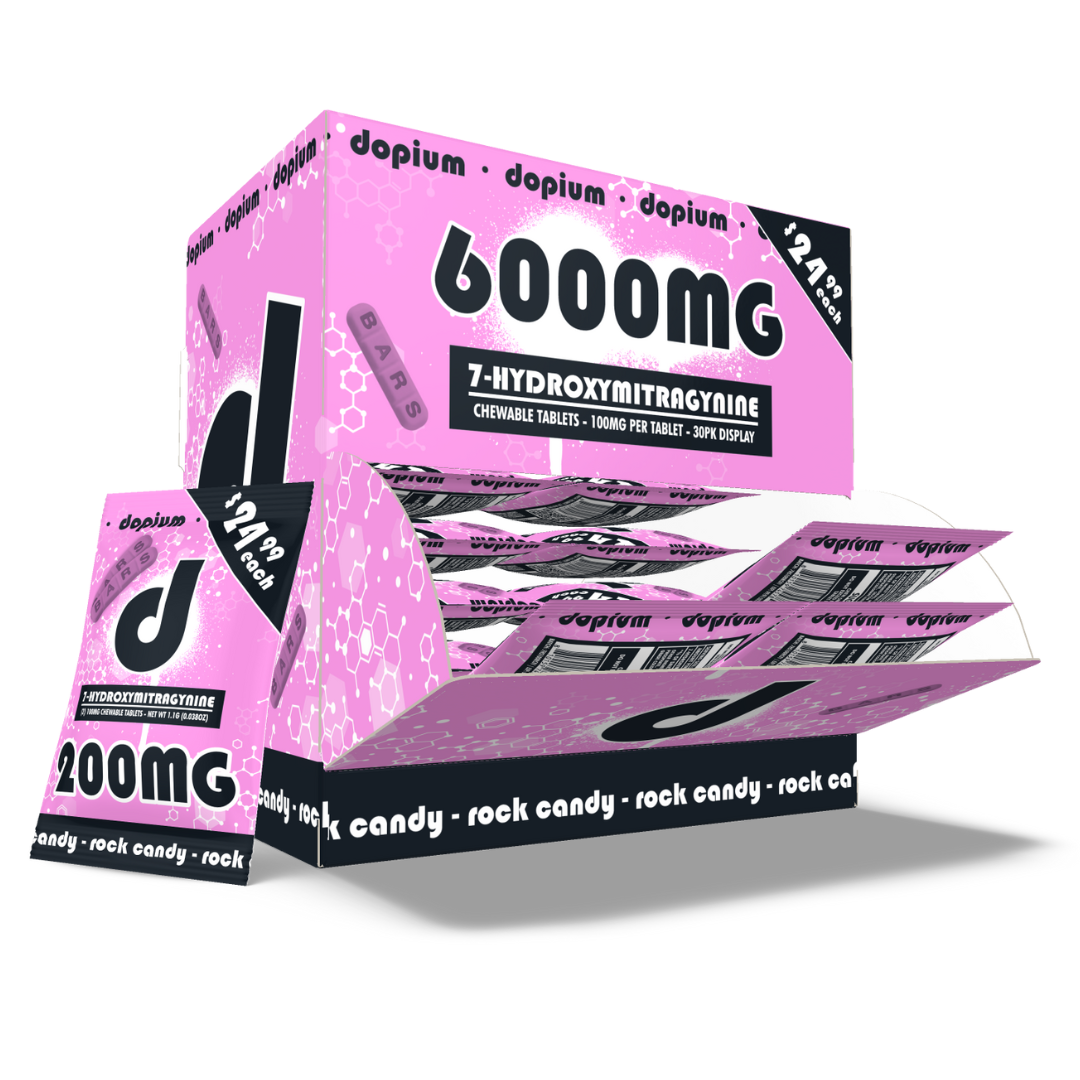 Dopium 7-Hydroxymitragynine Chewable Bars 200MG - 30 Count Display