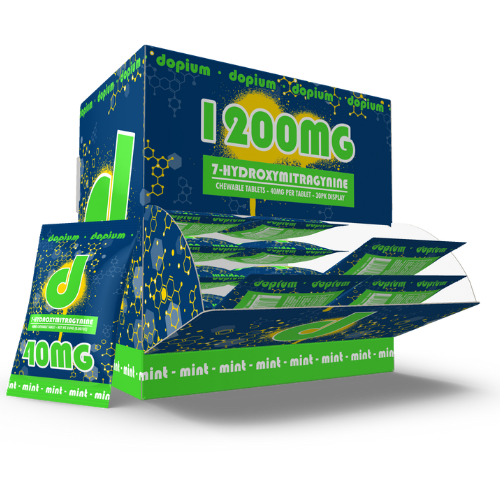 Dopium 7-Hydroxymitragynine Chewable Tablets 40MG - 30 Count Display