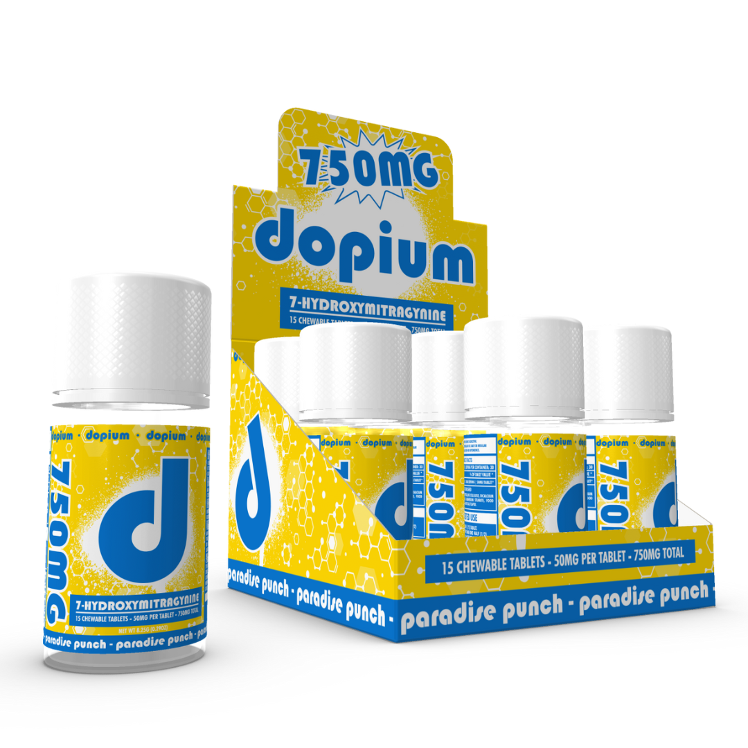 Dopium 7-Hydroxymitragynine Chewable Tablets 750MG - 9 Count Display