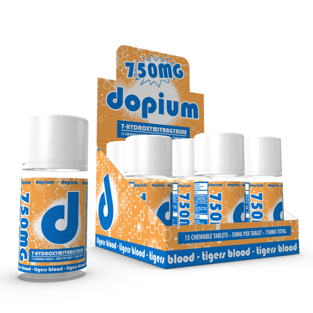Dopium 7-Hydroxymitragynine Chewable Tablets 750MG - 9 Count Display
