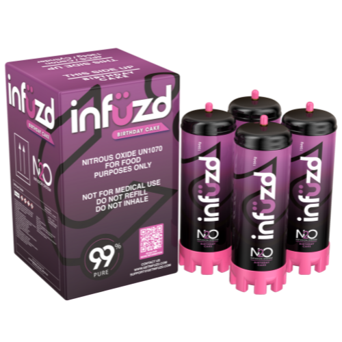 Infuzd Nitrous Oxide UN1070 99% Pure 1364G - 4 Count Display