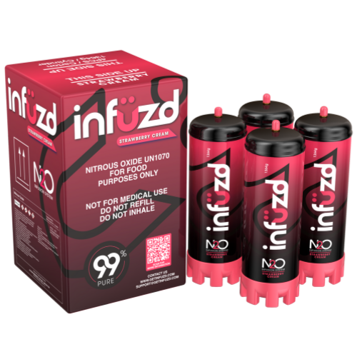 Infuzd Nitrous Oxide UN1070 99% Pure 1364G - 4 Count Display
