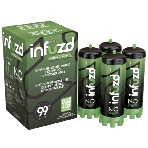Infuzd Nitrous Oxide UN1070 99% Pure 1364G - 4 Count Display