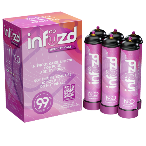 Infuzd Nitrous Oxide UN1070 99% Pure 640G - 12 Count Display