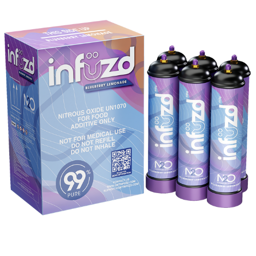 Infuzd Nitrous Oxide UN1070 99% Pure 640G - 12 Count Display